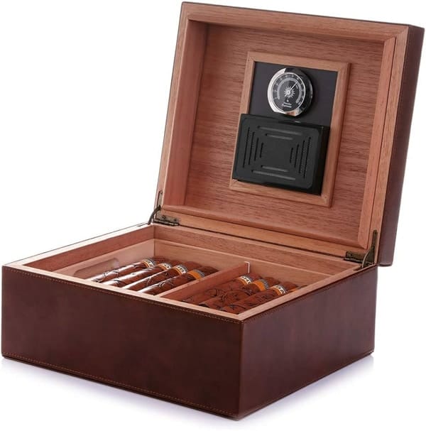 4. megacra leather humidor