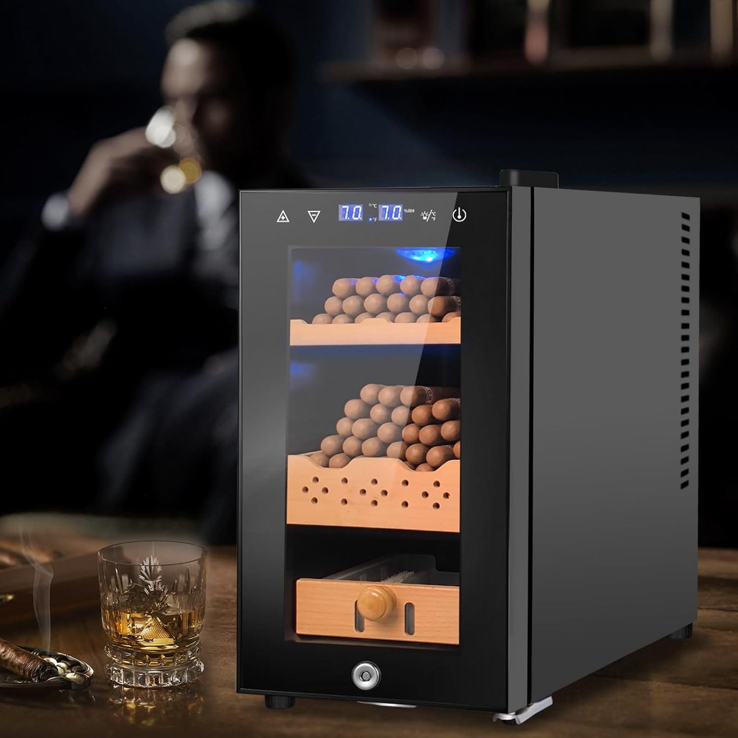 4. Velieta Electric Cigar Humidor For 150 Counts