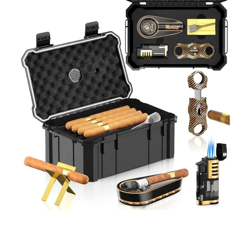 8. Humidor de voyage Moniup avec accessoires complets