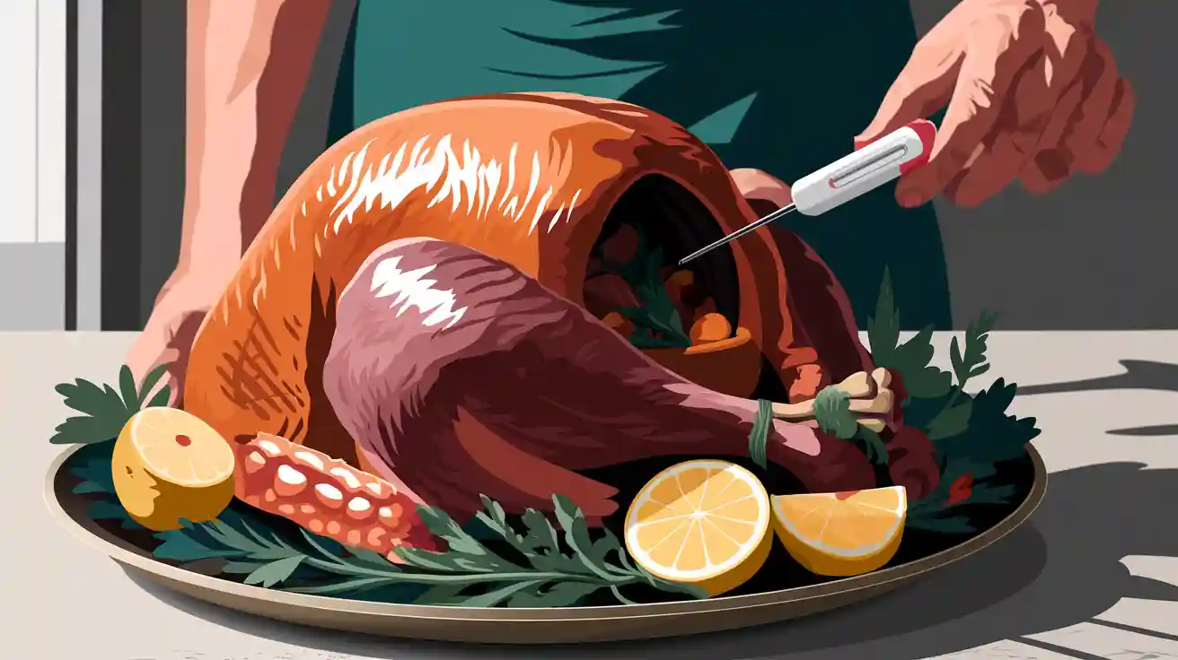 Où placer le thermomètre à viande dans une dinde